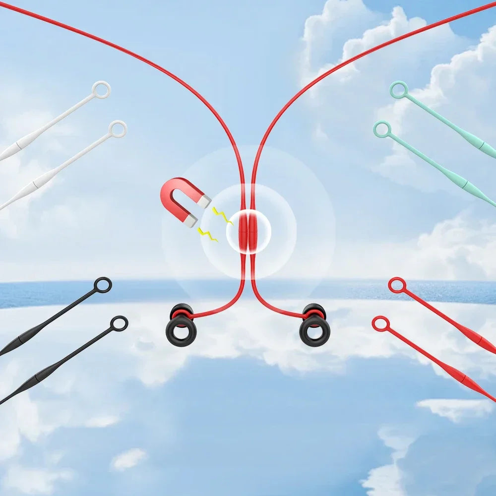 Silikon snöre för öronproppar – magnetisk hållare, antiglid