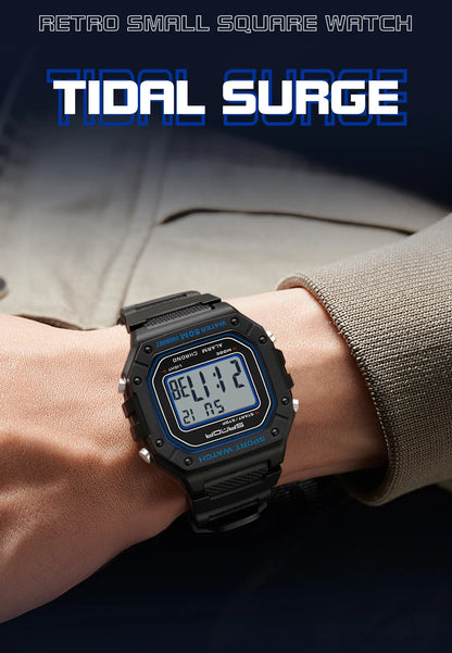 LED sportklocka herr – rektangulär digital display
