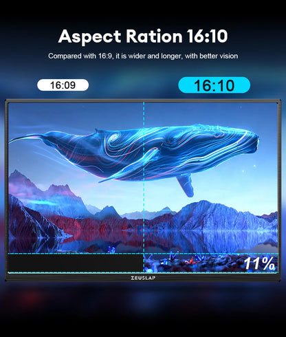 Extern bärbar enkel skärm till dator, spelkonsol, mobil eller laptop