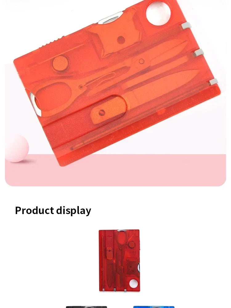 Multiverktygskort – schweizisk armékniv i kortformat för camping & överlevnad