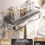 Badrumshylla med sugpropp – aluminium utan borrning