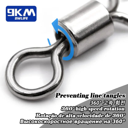 Fiskesvirvlar – 25–100 st rostfria micro barrel swivels