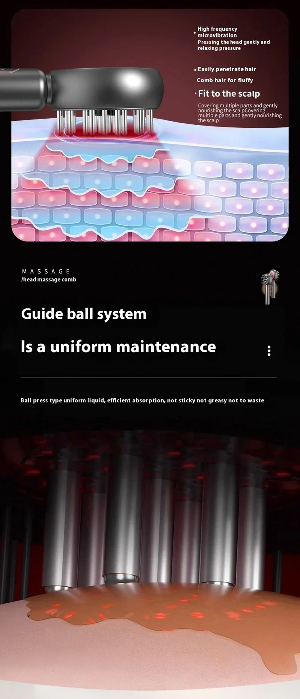 GrowComb™ – Elektrisk Hårbottenmassage med Rött Ljus