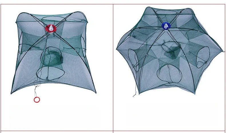Fiskefälla – hopfällbart nät med 4–24 ingångar