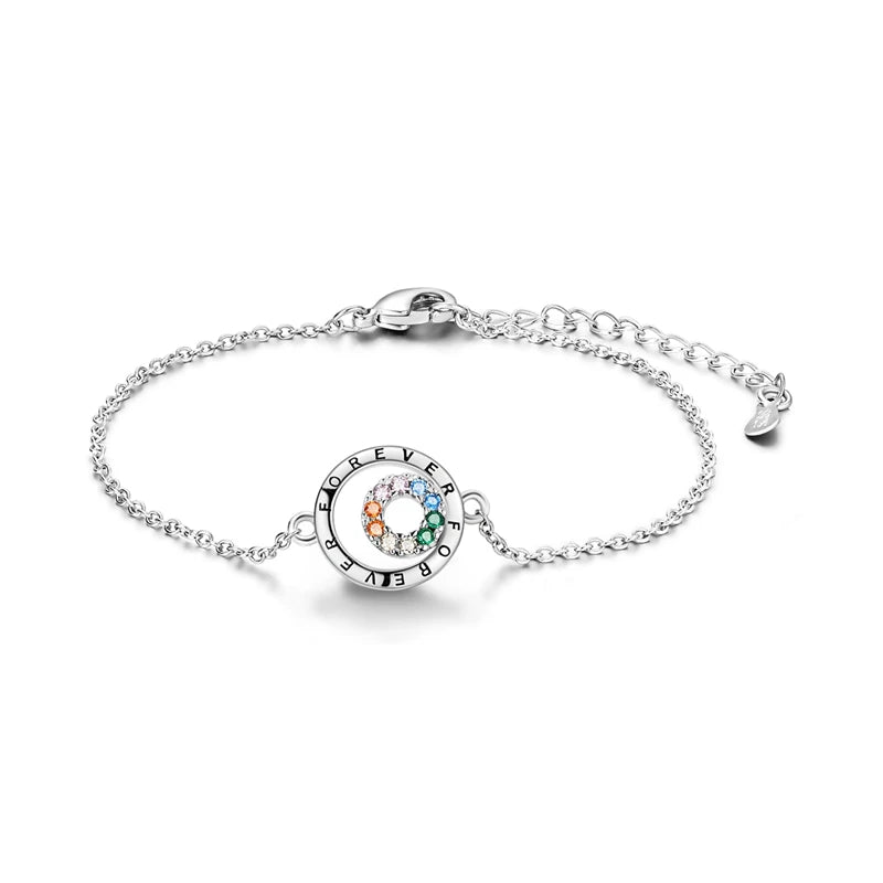 Armband Selina (lyckoarmband i silverfärg med zirkonsten)