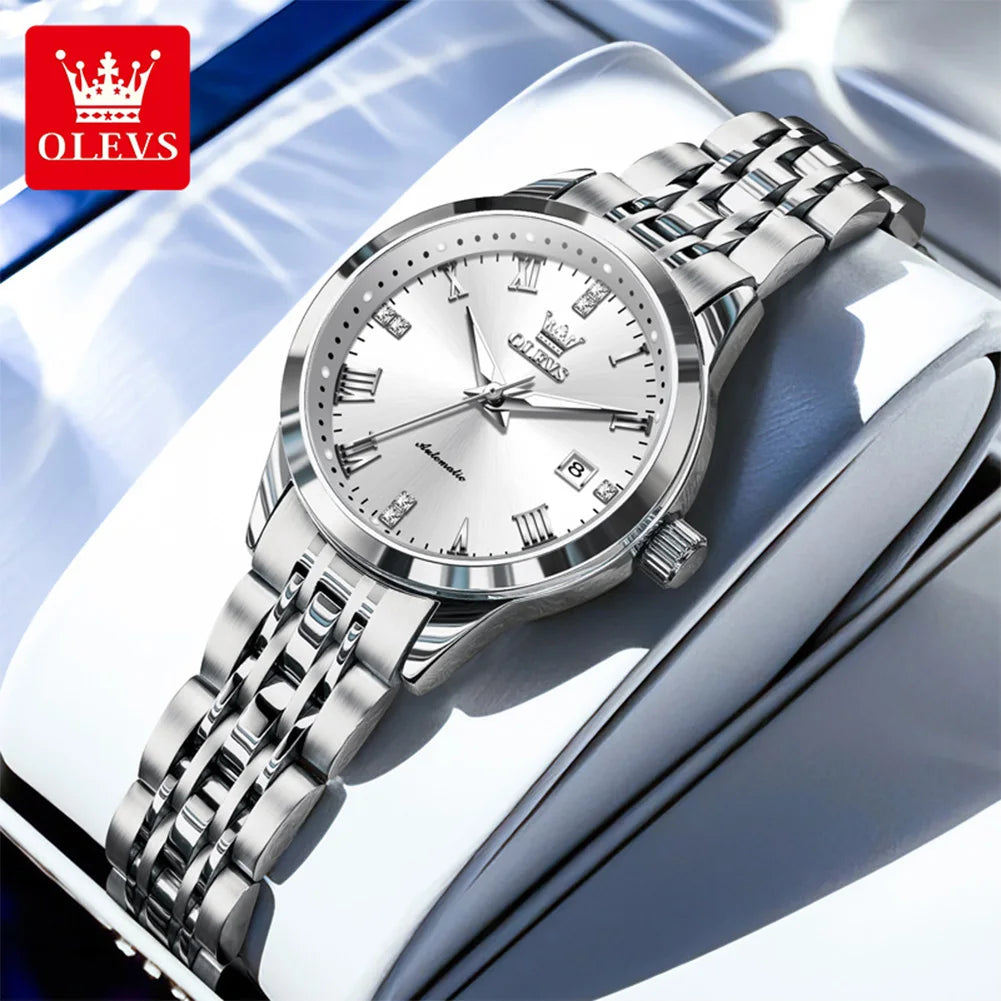 Klocka Helena (automatisk damklocka i rostfritt stål – lyxig design)