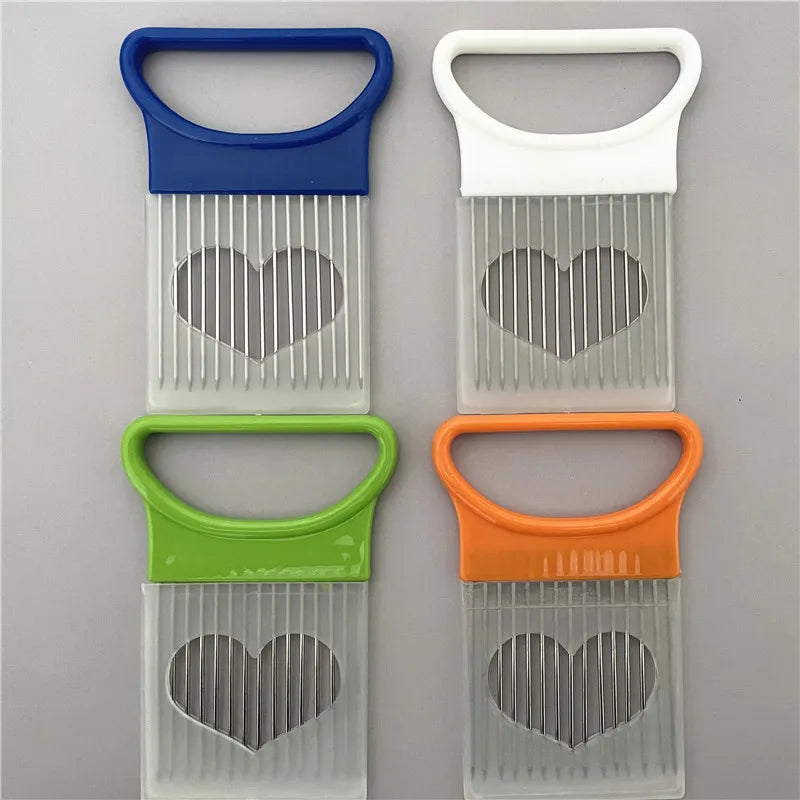 Lök- & tomathållare – skivningshjälp i rostfritt stål för grönsaker