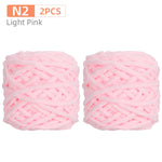 Chenillegarn 2 st – tjockt mjukt garn för filtar, tröjor & halsdukar