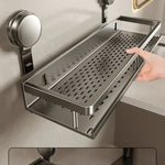 Kylpyhuoneen kulmahylly imukupilla – ilman porausta