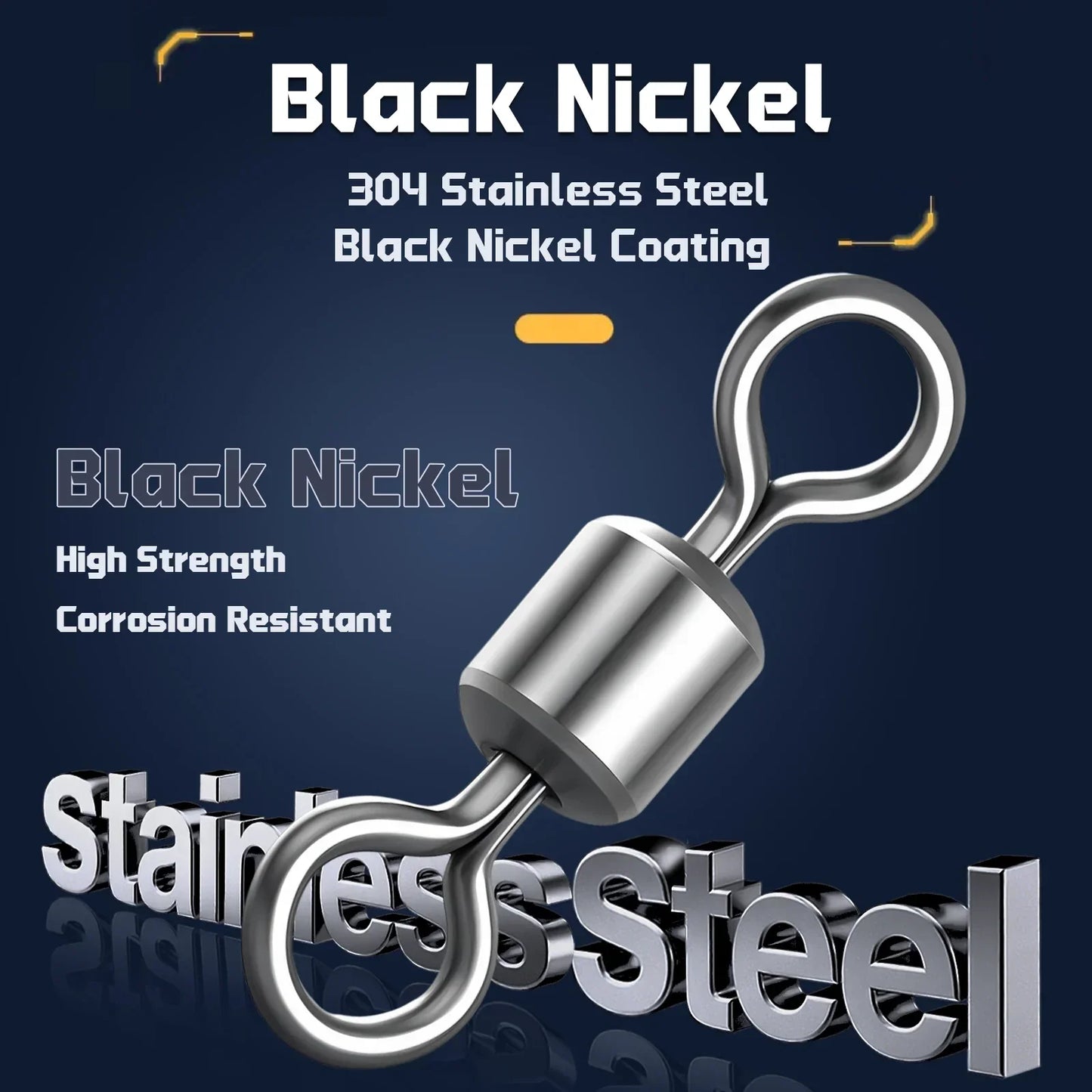 Fiskesvirvlar – 25–100 st rostfria micro barrel swivels