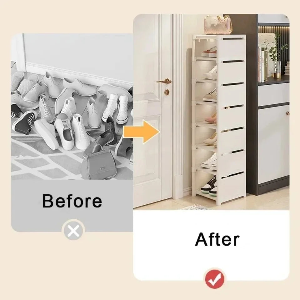 Skohylla hörn – stapelbar platsbesparande hylla med flera nivåer