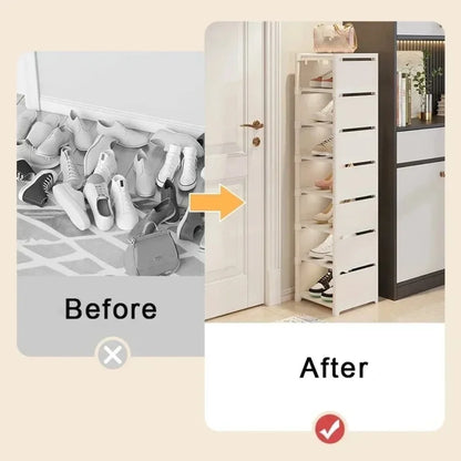 Skohylla hörn – stapelbar platsbesparande hylla med flera nivåer