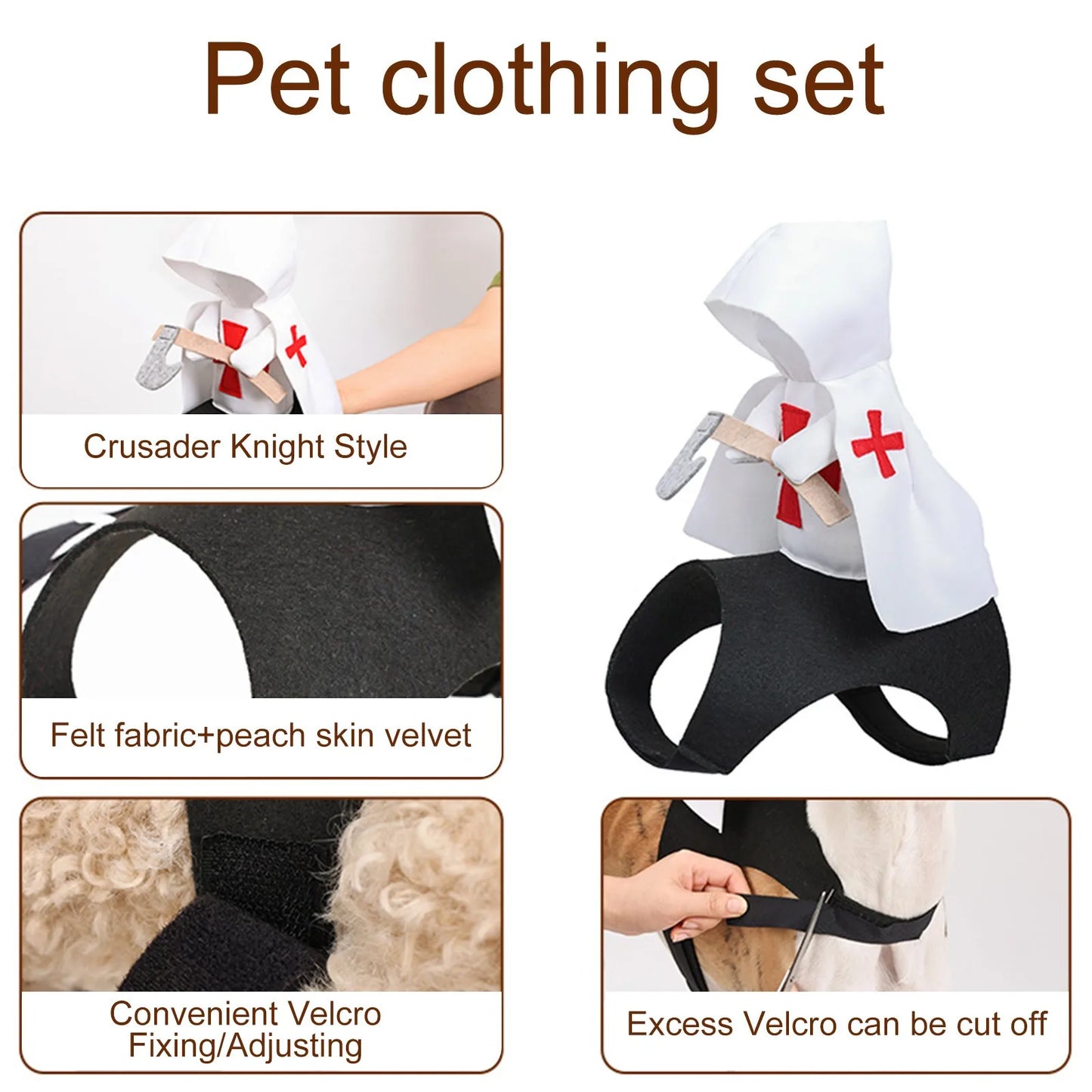Halloween kostym för hund & katt – Rolig riddardräkt för fest & foto
