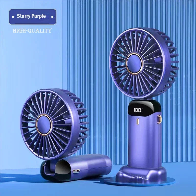 Hopfällbar Mini-Fläkt med Halsrem & Ställ – 3000mAh