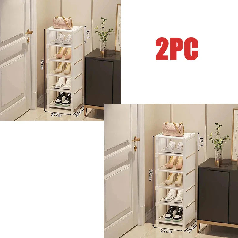 Skohylla hörn – stapelbar platsbesparande hylla med flera nivåer