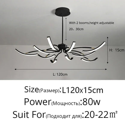 Nordisk taklampa LED – roterande design för vardagsrum & sovrum