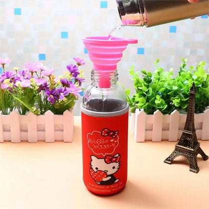 Hopfällbar tratt silikon – praktiskt köksredskap i rött