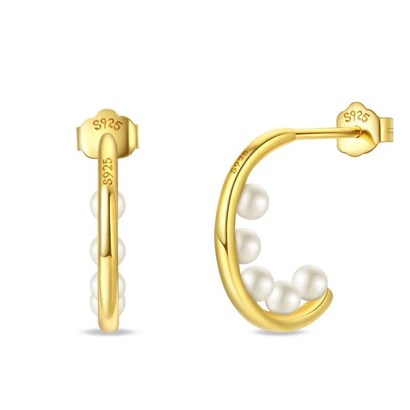 Eleganta örhängen – hoops med stjärnor, månar & pärlor