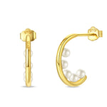 Eleganta örhängen – hoops med stjärnor, månar & pärlor