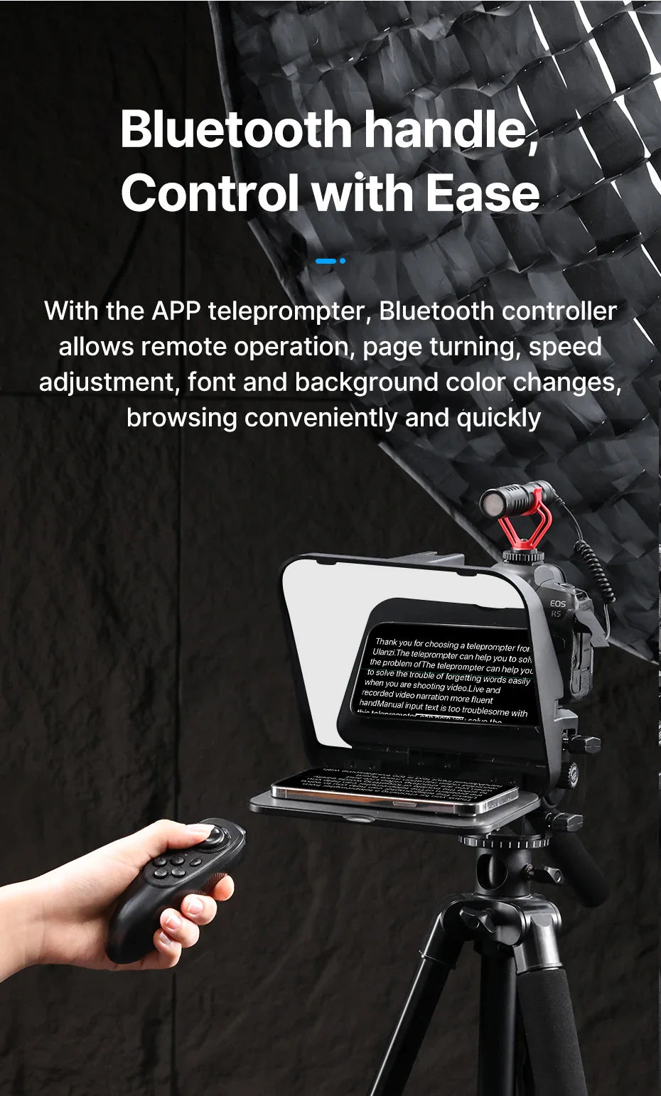 Universal Teleprompter för Kamera & Mobil - Bra när man skapar videos