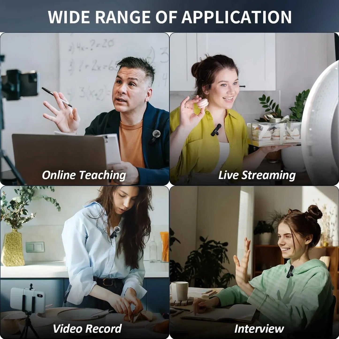 Trådlöst Lavaliermikrofonset för Smartphone och Laptop