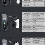 Portabel laddare elbil 3.5kW – EV laddkabel typ 1 & typ 2