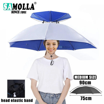 Paraplyhatt – hopfällbar regn- & solskyddshatt för fiske & strand