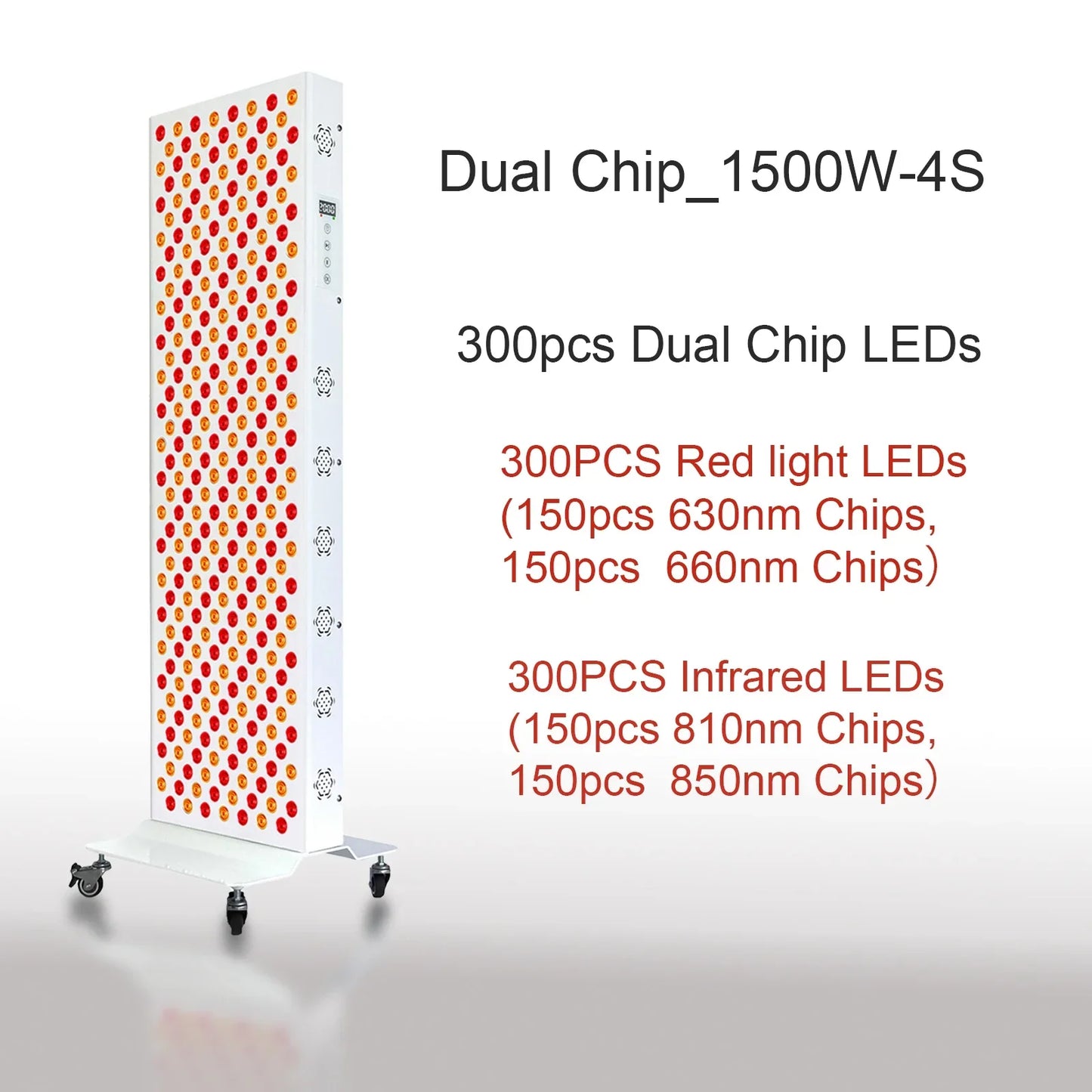 LED ljuspanel dual chip – rött & infrarött ljus för ansikte & kropp