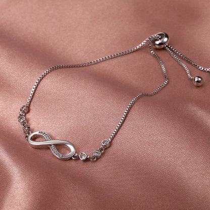 Armband Selina (lyckoarmband i silverfärg med zirkonsten)