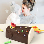 Montessori Hackspettslek – Magnetiskt mata mask-spelet