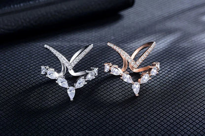 Ring Selma (dubbellager-ring med zirkoner – justerbar)