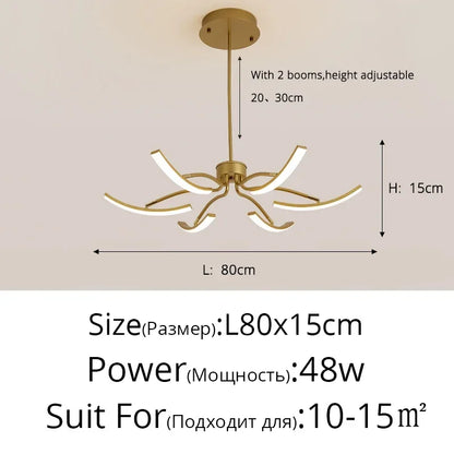 Nordisk taklampa LED – roterande design för vardagsrum & sovrum