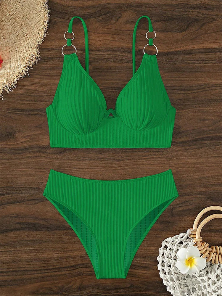 Bikini – push-up brasiliansk bikini med hög midja