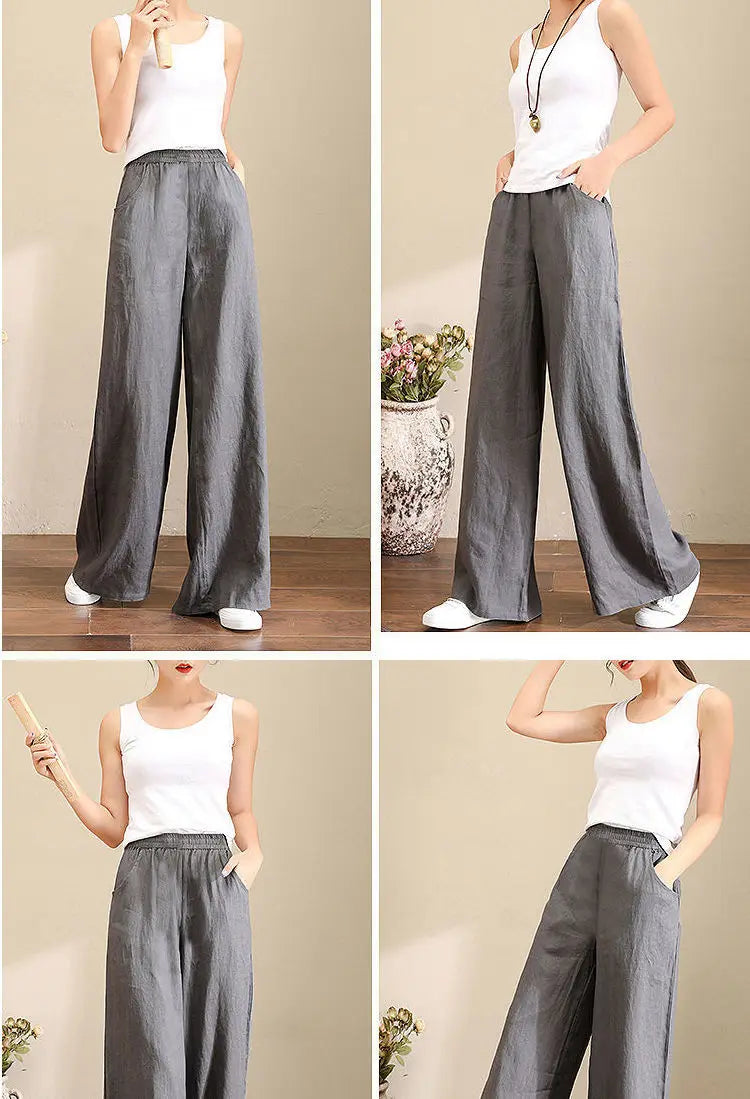 Vida linnebyxor för kvinnor