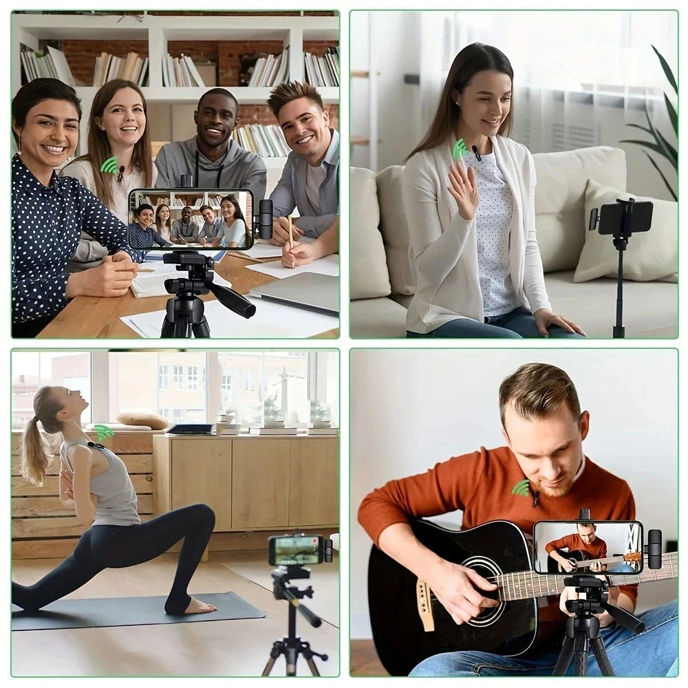 Trådlöst Lavaliermikrofonset för Smartphone och Laptop