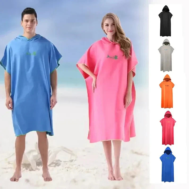 Mikrofiber ponchohandduk – snabbtorkande badrock för strand & simhall