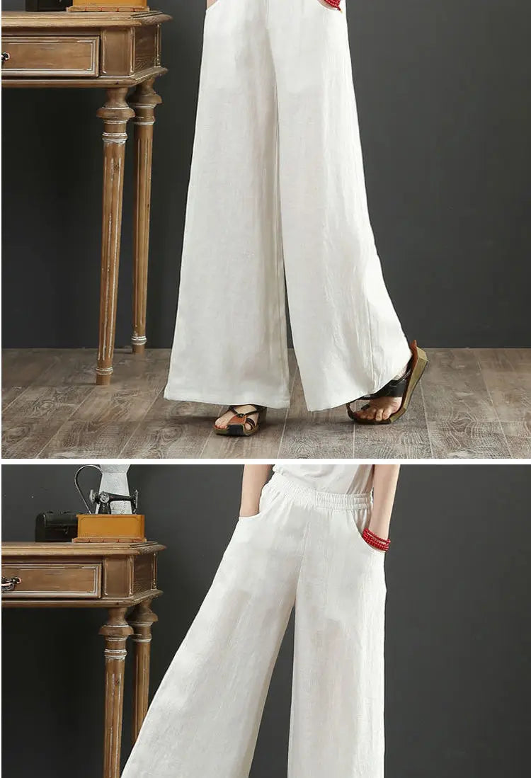 Vida linnebyxor för kvinnor