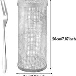 GrillKorgen™ – Rullande Rostfri Grillkorg för Grönsaker
