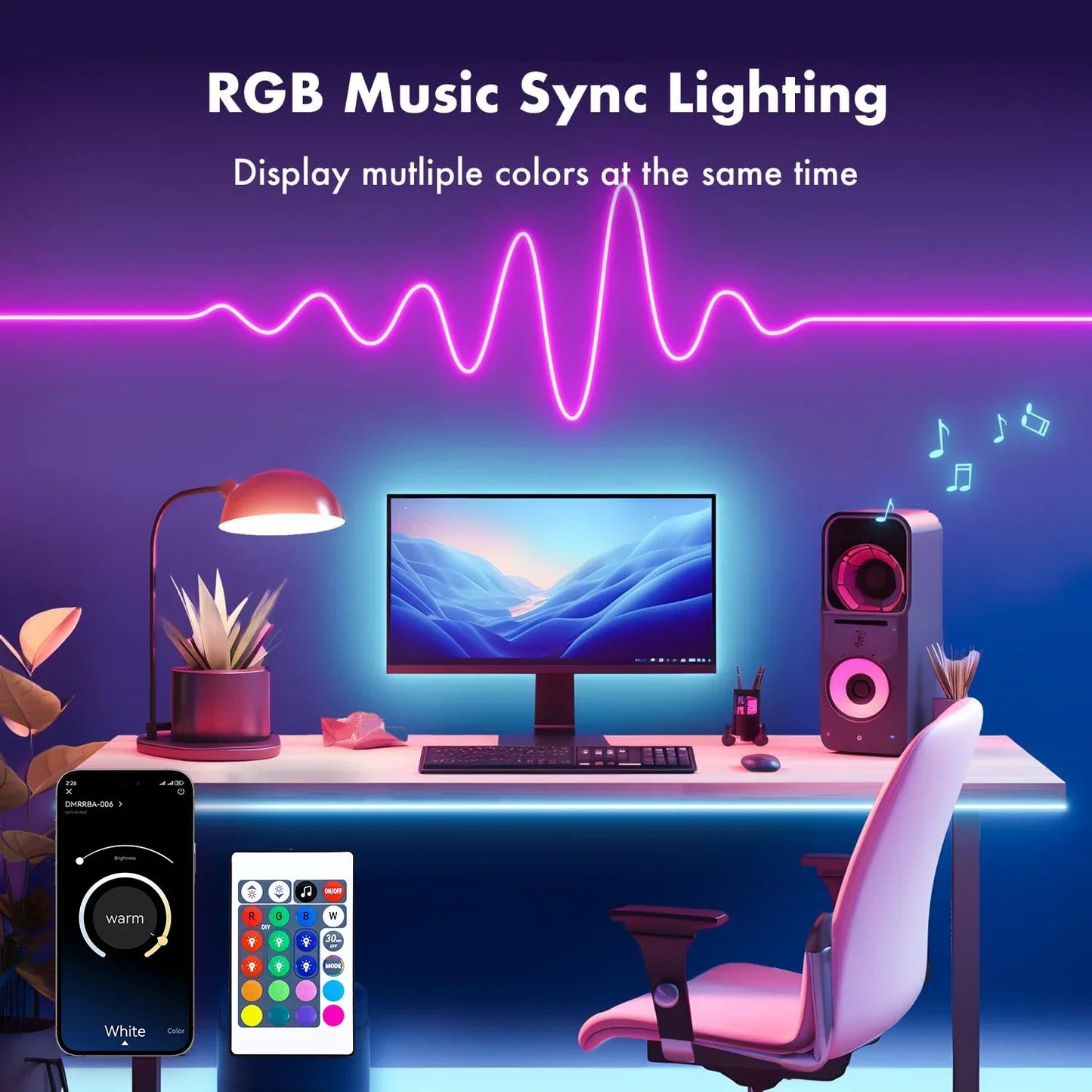 NeonGlow™ – RGB LED-slinga med Musikstyrning