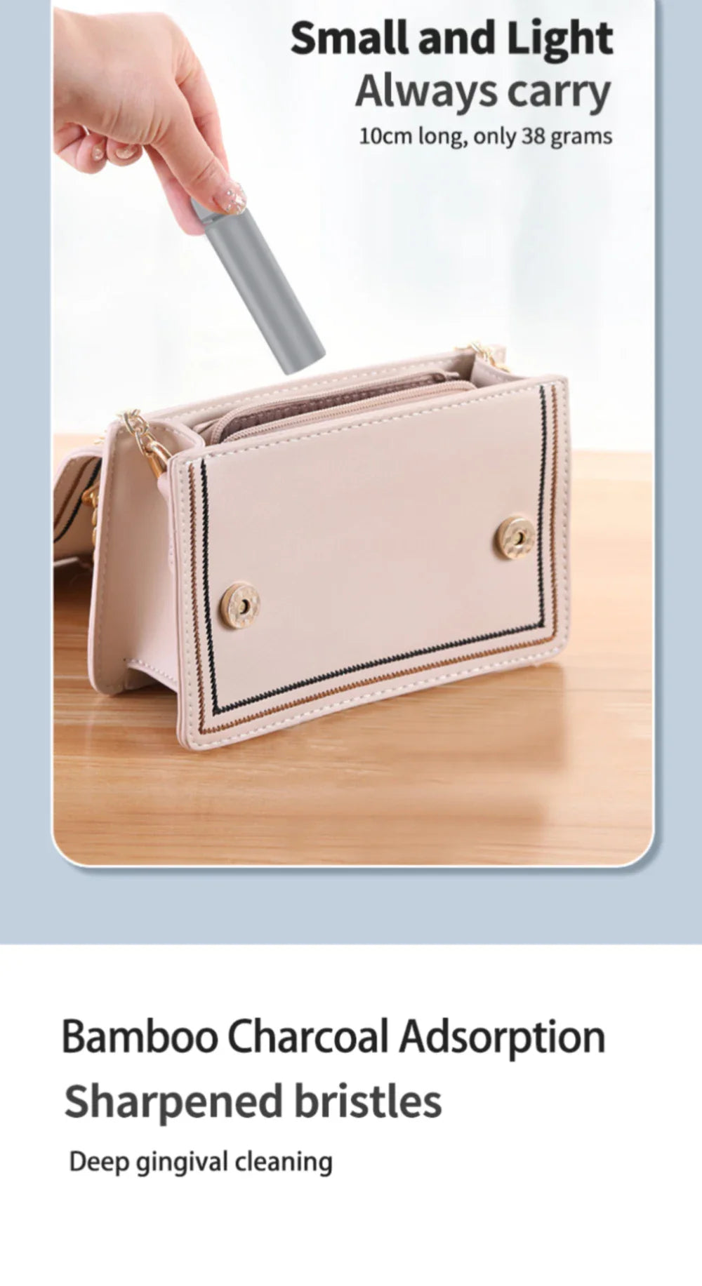 MiniResaTandborste™ – Hopfällbar Tandborste i Transparent