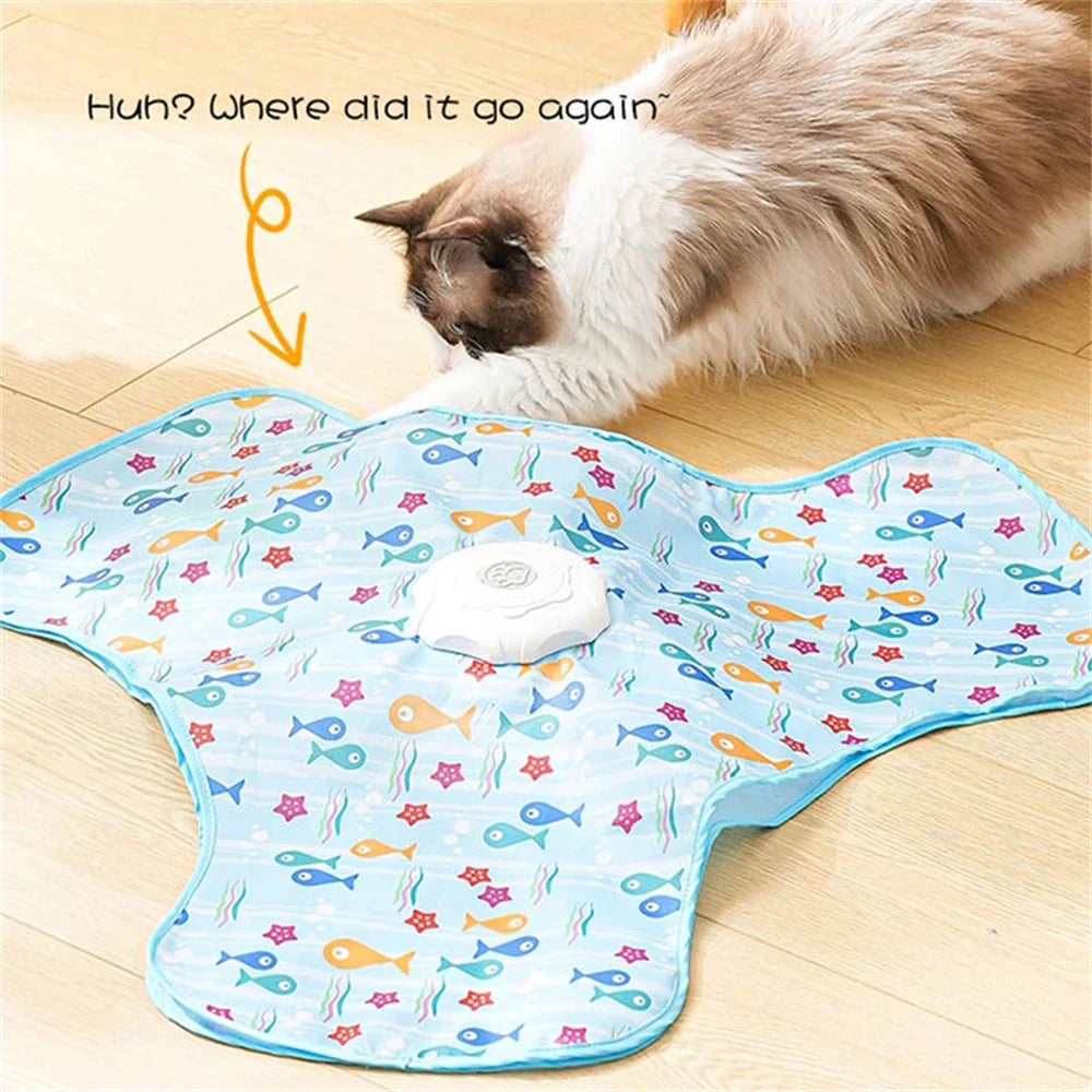 Interaktiv kattleksak – gömma & söka mus med fjäder & ljud