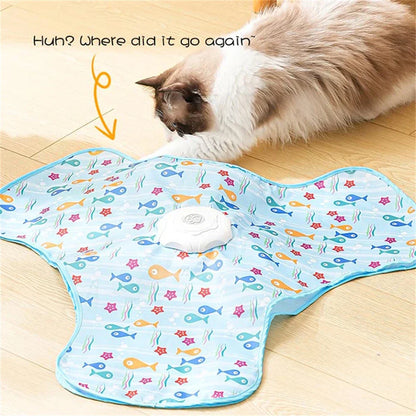 Interaktiv kattleksak – gömma & söka mus med fjäder & ljud