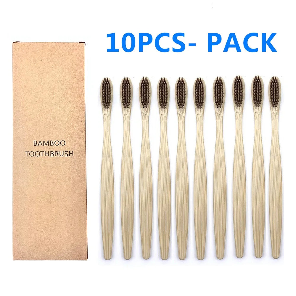 BambuTandborste™ – 10-pack Naturliga Tandborstar