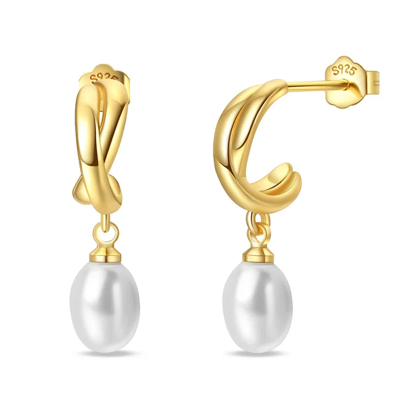 Eleganta örhängen – hoops med stjärnor, månar & pärlor