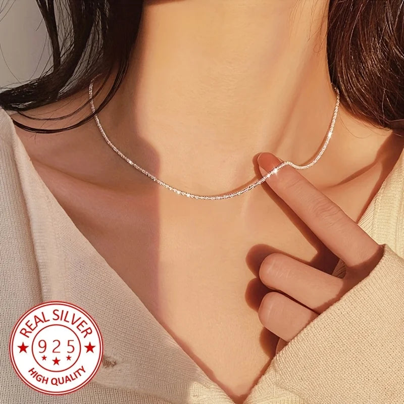 Elegant Smyckeset – halsband & armband i silverlook