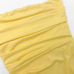 Sommarklänning – axelbandslös festklänning med slits