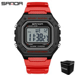 LED sportklocka herr – rektangulär digital display