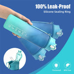 Sportvattenflaska – läcksäker flaska med sugrör & tidsmarkering