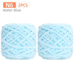 Chenillegarn 2 st – tjockt mjukt garn för filtar, tröjor & halsdukar