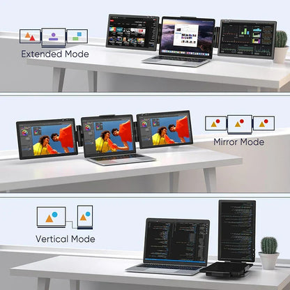 Trippelskärm – portabel LCD-skärm för laptop (1920×1200 IPS, USB-C & USB 3.0)